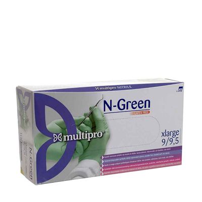 100 Guanti medicali nitrile Multipro N-Green taglia XL
