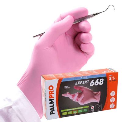 100 Guanti nitrile rosa Icoguanti PalmPro Expert 668