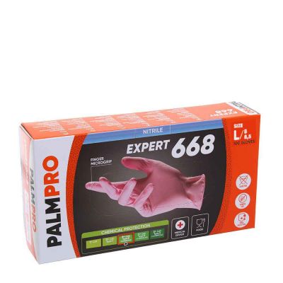 100 Guanti nitrile rosa Icoguanti PalmPro Expert 668 taglia L 8-8,5