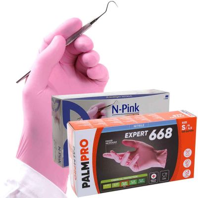 100 Guanti nitrile rosa Icoguanti Multipro N-Pink PalmPro Expert 668