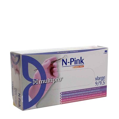 100 Guanti medicali nitrile Multipro N-Pink taglia XL