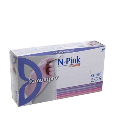 100 Guanti nitrile rosa Icoguanti Multipro N-Pink XS 5-5,5