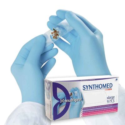 100 Guanti medicali nitrile Multipro Synthomed taglie a scelta