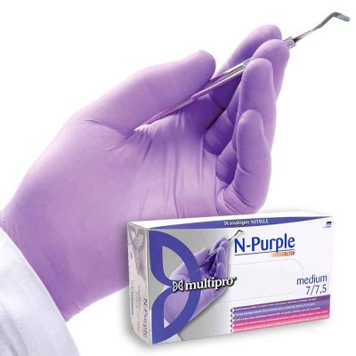 100 Guanti medicali nitrile Multipro N-Purple taglie varie