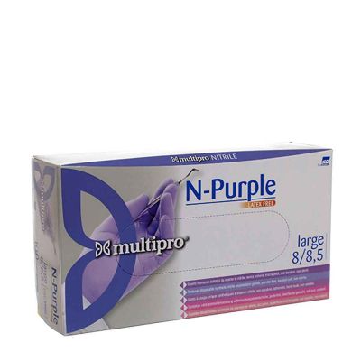 100 Guanti medicali nitrile Multipro N-Purple taglia L