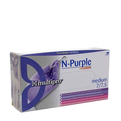 100 Guanti medicali nitrile Multipro N-Purple taglia M