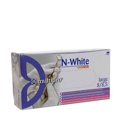 100 Guanti medicali nitrile Multipro N-White taglia L