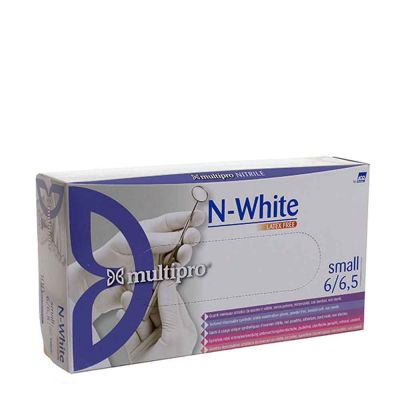 100 Guanti medicali nitrile Multipro N-White taglia S 