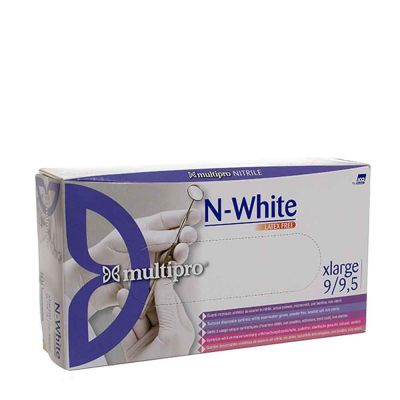 100 Guanti medicali nitrile Multipro N-White taglia XL