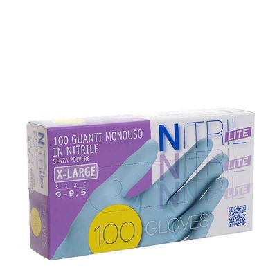 Guanti nitrile Nitril Lite azzurri taglia XL