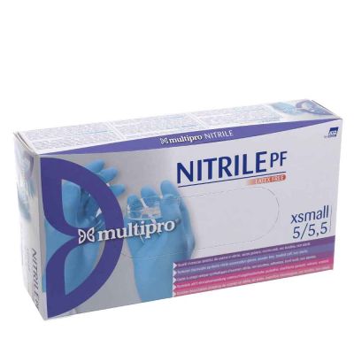 100 Guanti in nitrile monouso medicali Icoguanti Nitrile PF XS 5-5,5