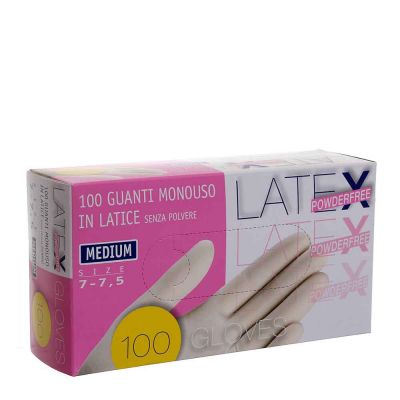 Guanti in lattice monouso Latex Powderfree colore ambra taglia M