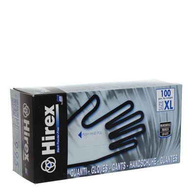 Guanti in lattice monouso Hirex colore nero taglia XL