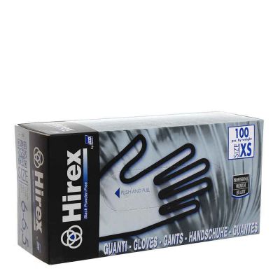 Confezione Guanti lattice nero Hirex taglia XS 
