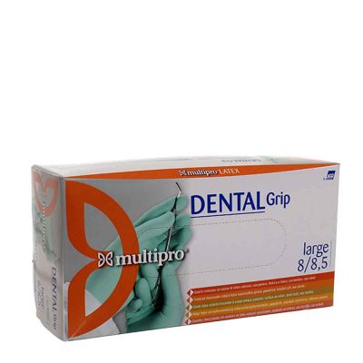 100 Guanti medicali lattice Multipro Dental grip taglia L