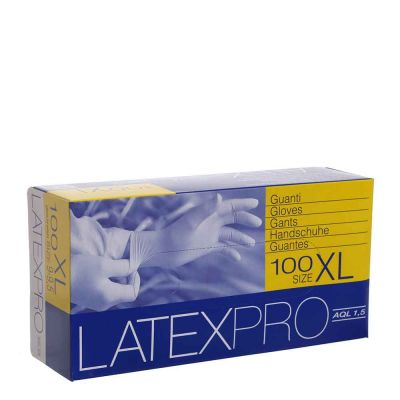 Guanti in lattice monouso Latex Pro colore bianco taglia XL