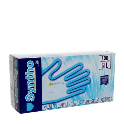100 Guanti nitrile azzurro Syntho Latex Free taglia L