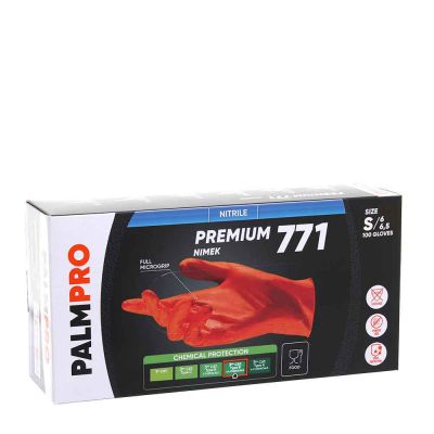 100 Guanti in nitrile arancio Icoguanti PalmPro Premium 771 Nimek taglia S 6-6,5