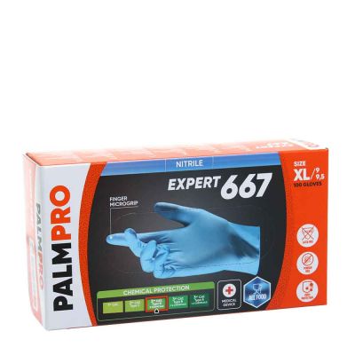 100 Guanti nitrile azzurro Icoguanti PalmPro Expert 667 taglia XL 9-9,5