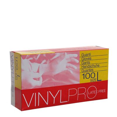 Guanti in vinile monouso VinylPro latex free bianco trasparente taglia L