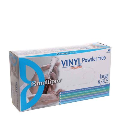 100 Guanti in vinile Icoguanti Multipro Vinyl senza polvere trasparenti L 8-8,5