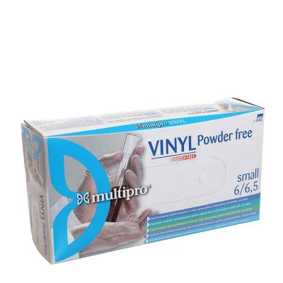 100 Guanti in vinile Icoguanti Multipro Vinyl senza polvere trasparenti S 6-6,5