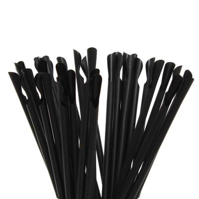 250 Cannucce a cucchiaio nere in PLA compostabili 20 cm Ø6 mm