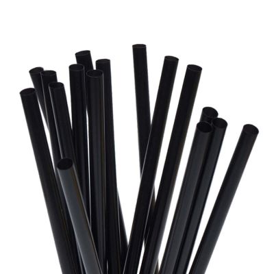 250 Cannucce rigide nere di carta compostabili 20cm Ø7mm
