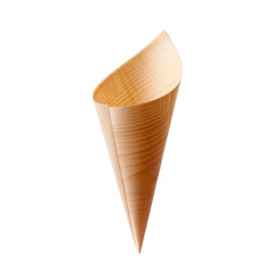 Coni finger food di legno in foglia di pino 17 x Ø 6 cm