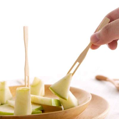 Forchettine di legno per aperitivo con frutta