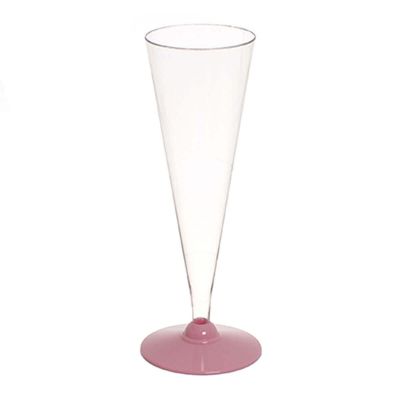 120 Flutes conici in plastica monouso con base rosa