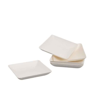 50 Piattini monoporzione finger food polpa di cellulosa 6,5x6,5 cm