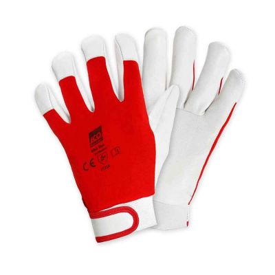 1 Paio guanti da lavoro in pelle e cotone riutilizzabili Icoguanti GOLF L-8