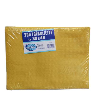 Confezione tovagliette americane usa e getta Astor 30x40 tinta unita giallo