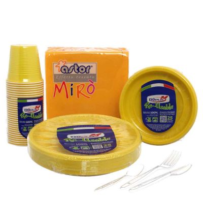 Set tavola completo giallo