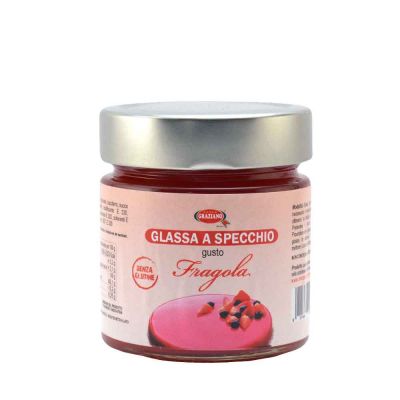 Glassa a specchio pronta all'uso gusto Fragola 300 g senza glutine