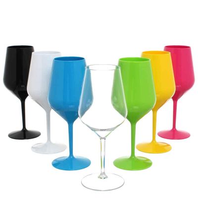 Set 6 Bicchieri Calici da vino e Cocktail infrangibili lavabili 470cc