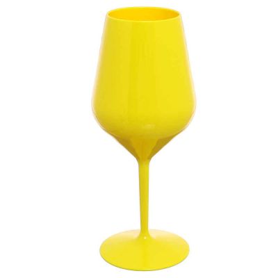 Bicchieri Calici da vino e Cocktail gialli infrangibili lavabili
