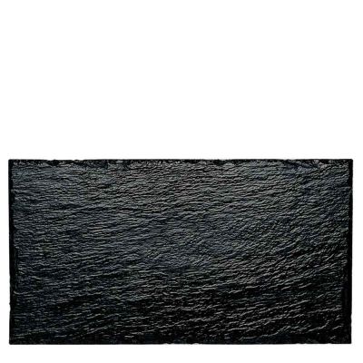 Confezione piatti ardesia nera sintetica Rock 30x16 cm grandi