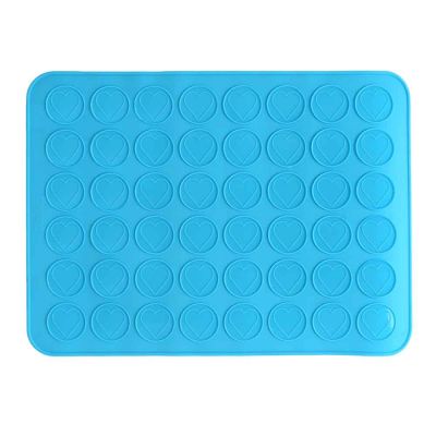 Tappetino macarons in silicone antiaderente celeste per 24 macarons cuore