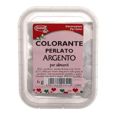 Colorante in polvere per alimenti argento perlato 6 g