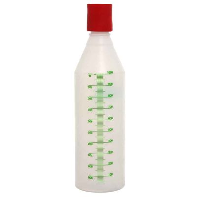 Bottiglia per bagna in plastica con tappo forato e scala graduata 1 lt