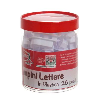 Set 26 Cutters Tagliapasta in plastica Lettere stampatello H 5 cm