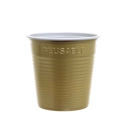 30 Bicchieri lavabili e riutilizzabili in plastica DOpla 230cc oro