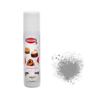 Colorante spray argento metallizzato per alimenti 75ml