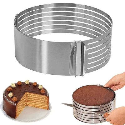 Anello taglia torte affettatorte regolabile acciaio inox Ø24 cm - 26 cm