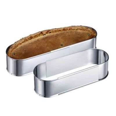 Anello per torte regolabile ovale in acciaio inox da 27 a 40 cm h 8,5 cm