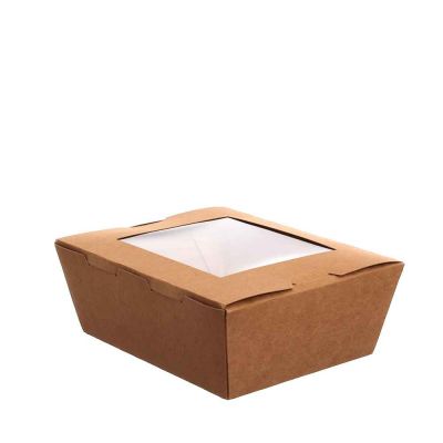 50 Contenitori take away in cartoncino con finestra 14,5x18xh6,5cm