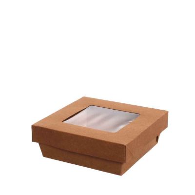 30 Box contenitori take away con coperchio a finestra 14,2x14,2xh5cm