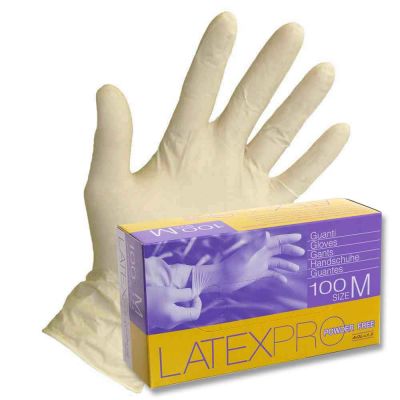 100 Guanti in lattice monouso ambra Icoguanti Latex Pro Powderfree